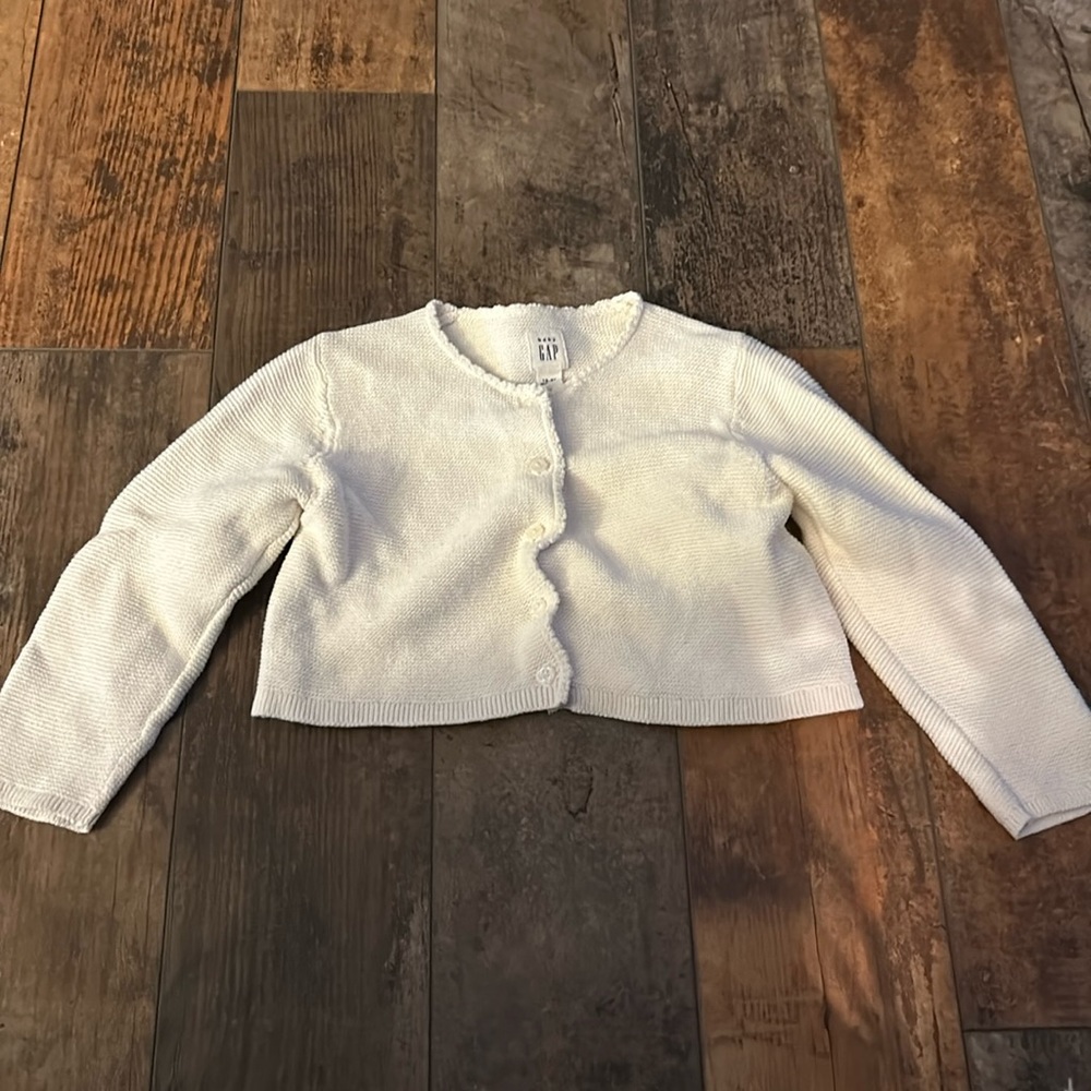 Baby Gap Toddler White Button Up Sweater